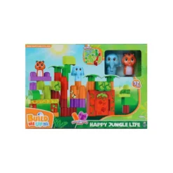 Build Me Up 32 Piece Maxi Happy Jungle Life Building Bricks Playset