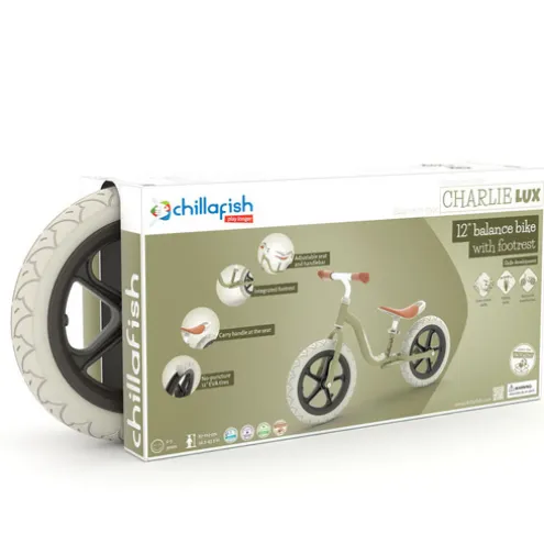 Chillafish 12 Inch Charlie Lux Balance Bike Olive