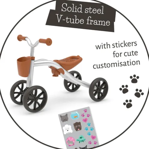 Chillafish Quadie 4 Wheeler Silver Ride On with Basket