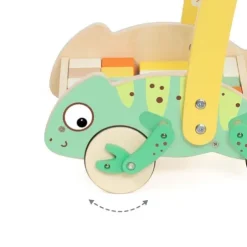Classic World Chameleon Wooden Baby Walker with Blocks