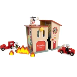 Classic World Wooden Fire Station Playset