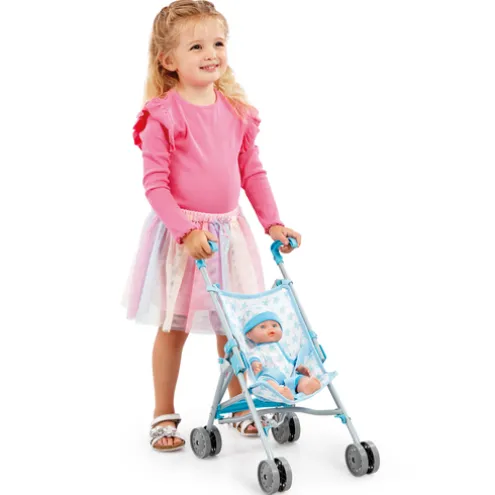 Cupcake Blue Baby Doll and Stroller