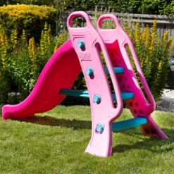 Dolu Height 104cm Big Pink Garden Slide with Water Feature