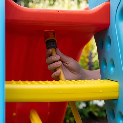 Dolu Height 104cm Big Red Garden Slide With Water Feature