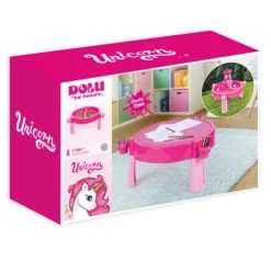 Dolu 3 in 1 Unicorn Themed Activity, Sand and Water Table With Lid