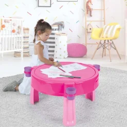 Dolu 3 in 1 Unicorn Themed Activity, Sand and Water Table With Lid