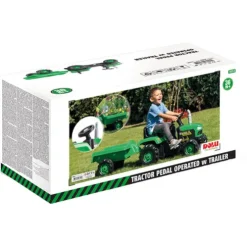Dolu Pedal Tractor With Detachable Trailer and Horn Feature