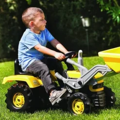 Dolu Yellow Pedal Tractor with Excavator Scoop