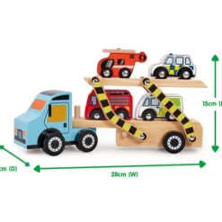 Early Learning Centre Wooden Emergency Car Transporter Vehicle