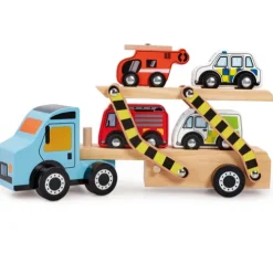 Early Learning Centre Wooden Emergency Car Transporter Vehicle