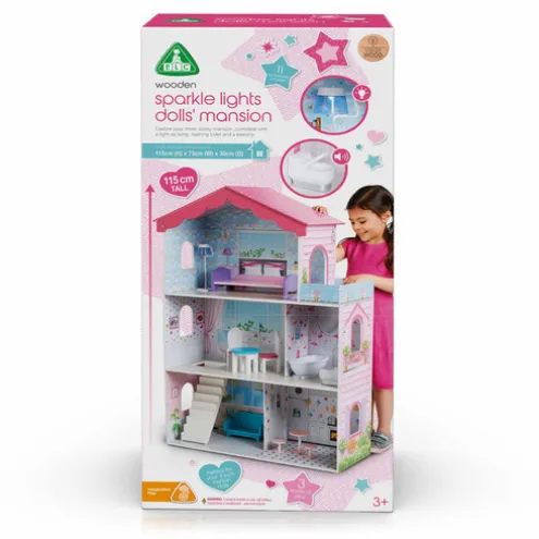 Early Learning Centre Wooden Sparkle Lights Mansion Dolls House