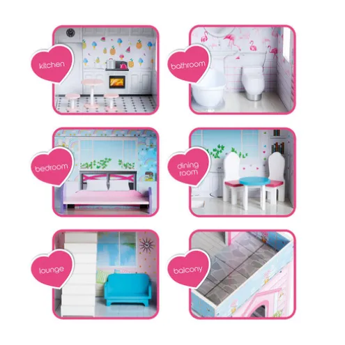Early Learning Centre Wooden Sparkle Lights Mansion Dolls House