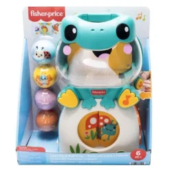 Fisher-Price Light-Up And Roll Frog Musical Ball Drop Activity Toy