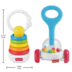Fisher-Price Newborn Classics Rattle and Sensory Toy 2 Pack