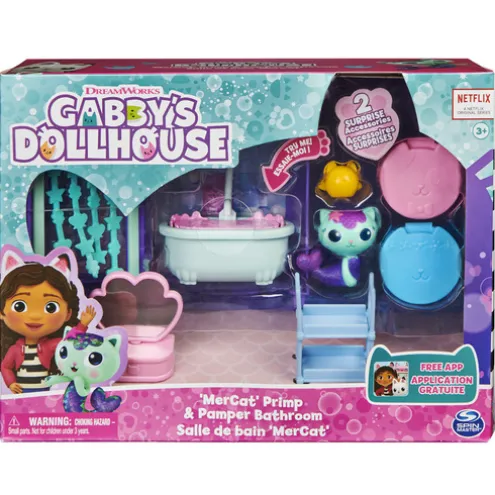 Gabby's Dollhouse Mercat Primp and Pamper Bathroom Playset