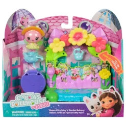 Gabby's Dollhouse Queen Kitty Fairy's Garden Balcony Playset The Movie