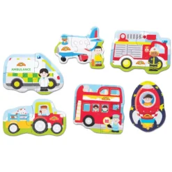 Happyland Vehicle 6 in 1 Jigsaw Puzzles