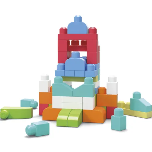 Mega Bloks Pink First Builders Big Building Bag 60 Pieces