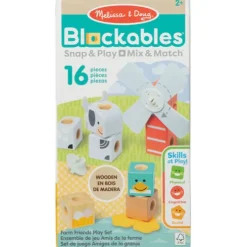 Melissa & Doug Blockables Farm Friends Wooden Block Playset