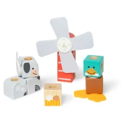 Melissa & Doug Blockables Farm Friends Wooden Block Playset