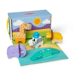 Melissa & Doug Blockables Safari Wooden Block Playset