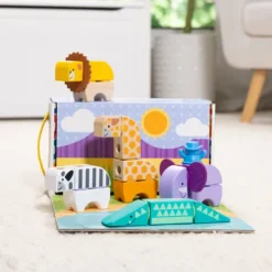 Melissa & Doug Blockables Safari Wooden Block Playset