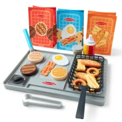 Melissa & Doug Flip and Fry Grill Wooden Roleplay Set