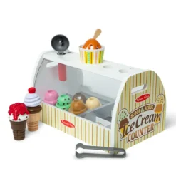 Melissa & Doug Ice Cream Counter Wooden Roleplay Set