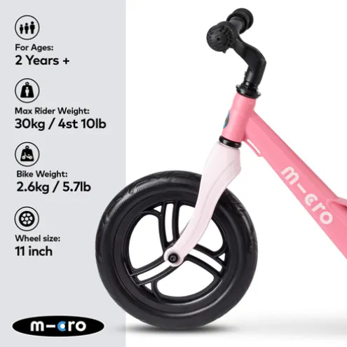 Micro 11 Inch Balance Bike Lite Pink
