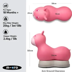 Micro 2in1 Inflatable Space Hopper Ride On Pink