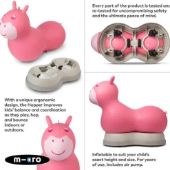 Micro 2in1 Inflatable Space Hopper Ride On Pink
