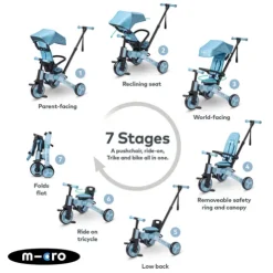 Micro 7 Stage Flexi Trike Blue