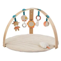 Nattou Mila, Zoe And Lana Playmat with Wooden Arches