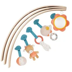 Nattou Mila, Zoe And Lana Playmat with Wooden Arches