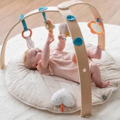 Nattou Mila, Zoe And Lana Playmat with Wooden Arches