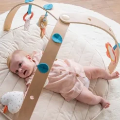Nattou Mila, Zoe And Lana Playmat with Wooden Arches