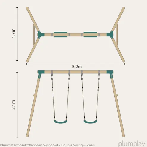 Plum Marmoset Wooden Swing Set