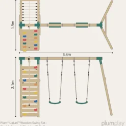 Plum Uakari Wooden Garden Swing and Climbing Frame