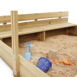 Plum Wooden Sandpit with Canopy