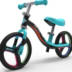 Ride-ezy Go Glo Light Up Balance Bike Celeste Green and Black