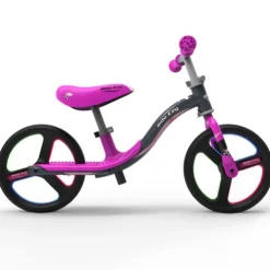 Ride-ezy Go Glo Light Up Balance Bike Pink and Silver