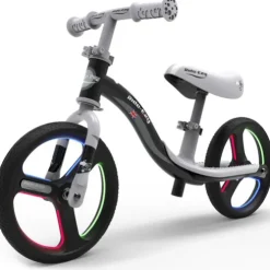 Ride-ezy Go Glo Light Up Balance Bike Silver and Black