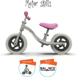 Ride-ezy 10 Inch Go Balance Bike Pink and Silver