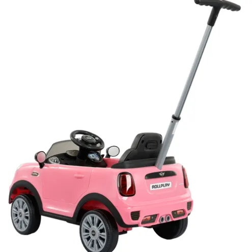 Rollplay Mini Cooper Pink Push Along Ride On Car