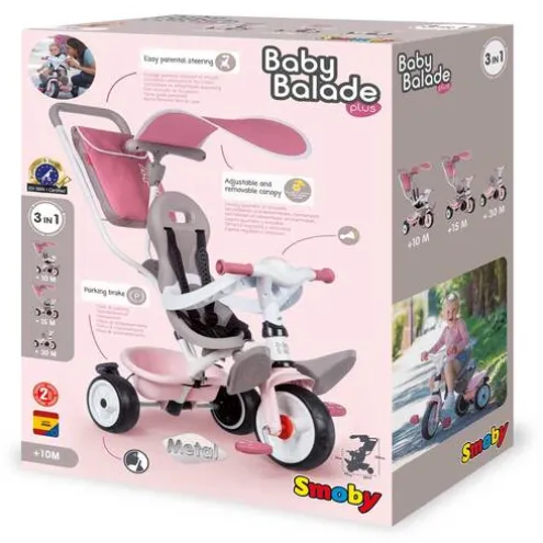 Smoby Baby Balade Plus 3-in-1 Transforming Trike Pink