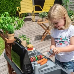 Smoby Garden Kitchen Grill BBQ Roleplay Playset and Accessories