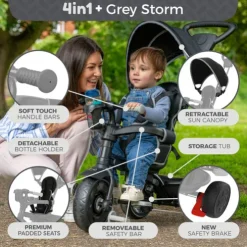 TP Zoomee 4-in-1 Deluxe Trike Grey