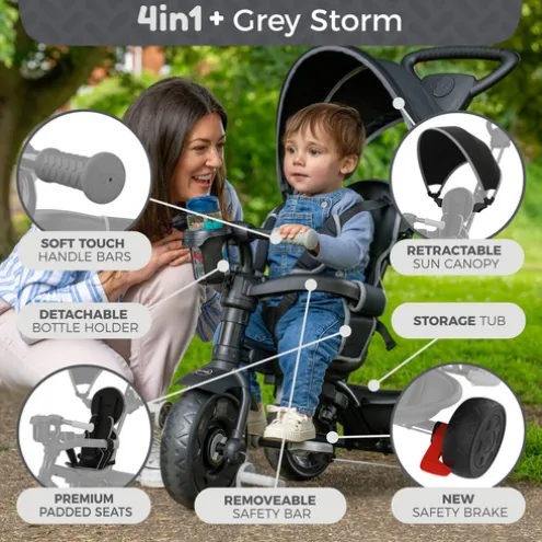 TP Zoomee 4-in-1 Deluxe Trike Grey