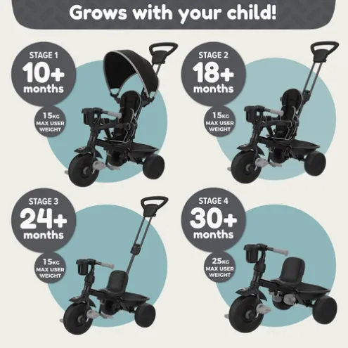 TP Zoomee 4-in-1 Deluxe Trike Grey