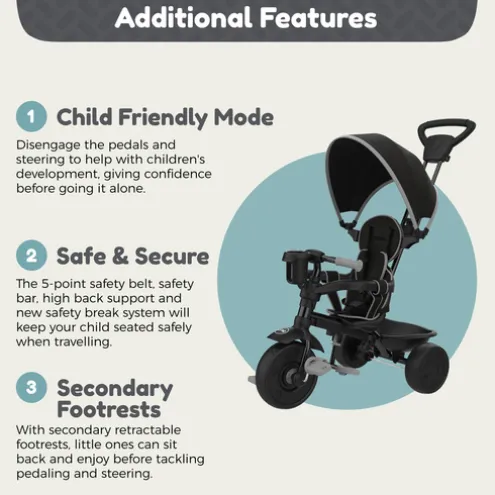 TP Zoomee 4-in-1 Deluxe Trike Grey